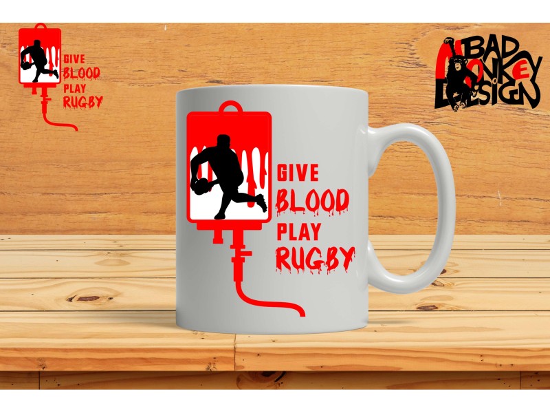 Give Blood Play Rugby 3 rögbis bögre