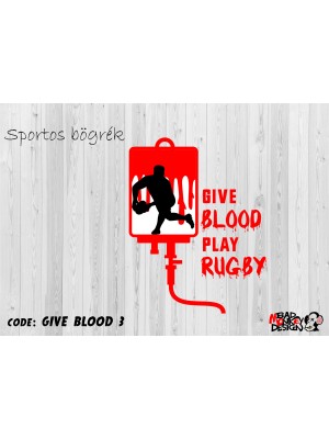 Give Blood Play Rugby 3 rögbis bögre