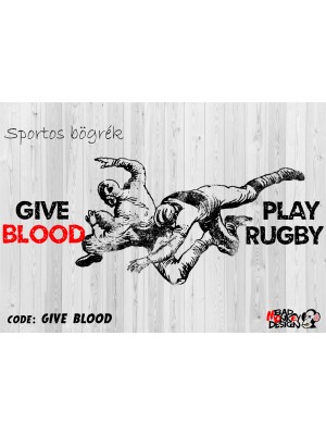Give Blood Play Rugby rögbis bögre