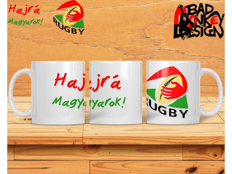 Hajrá Magyarok rögbis bögre